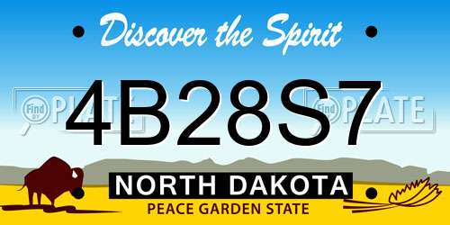 4B28S7 North Dakota License Plate