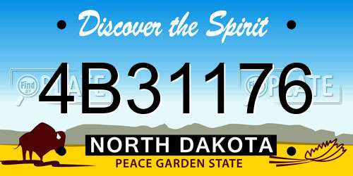 4B31176 North Dakota License Plate
