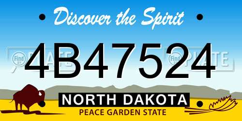 4B47524 North Dakota License Plate