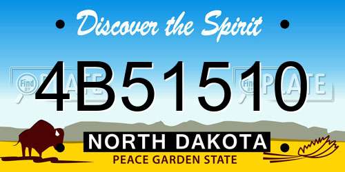 4B51510 North Dakota License Plate