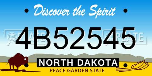 4B52545 North Dakota License Plate
