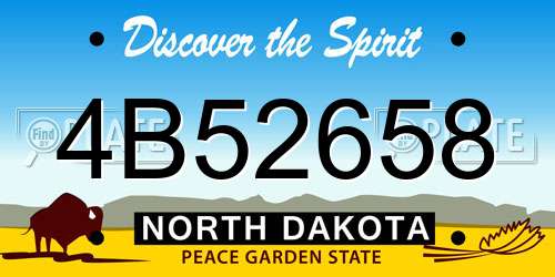 4B52658 North Dakota License Plate