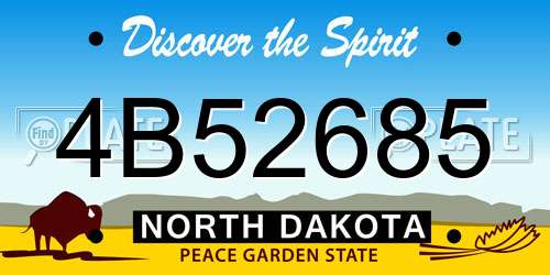 4B52685 North Dakota License Plate