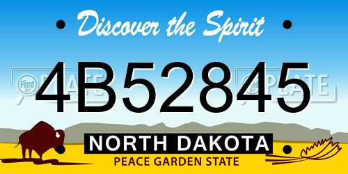 4B52845 North Dakota License Plate