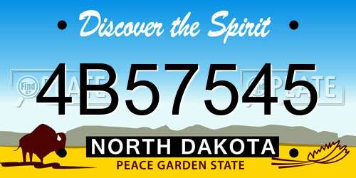 4B57545 North Dakota License Plate