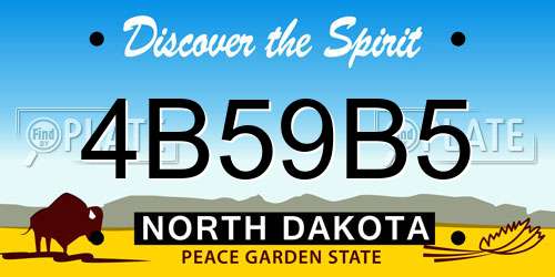 4B59B5 North Dakota License Plate