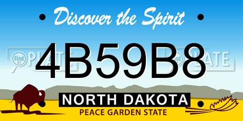 4B59B8 North Dakota License Plate