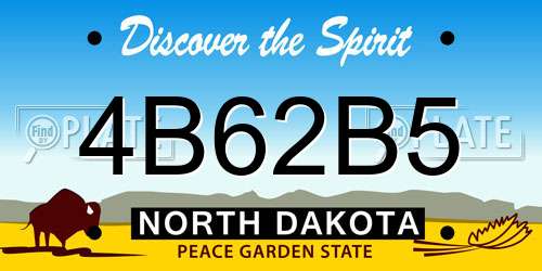 4B62B5 North Dakota License Plate