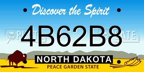 4B62B8 North Dakota License Plate