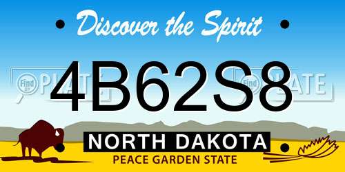 4B62S8 North Dakota License Plate