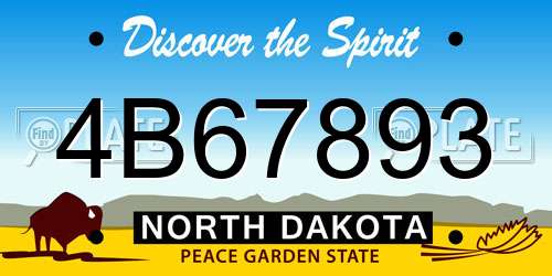 4B67893 North Dakota License Plate