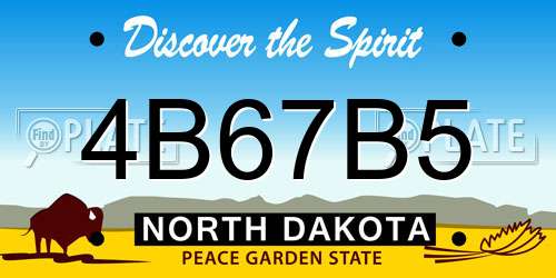 4B67B5 North Dakota License Plate