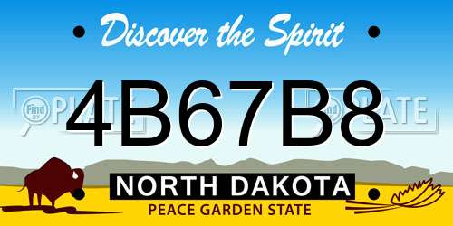 4B67B8 North Dakota License Plate