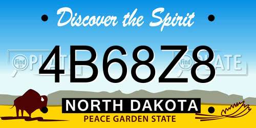 4B68Z8 North Dakota License Plate