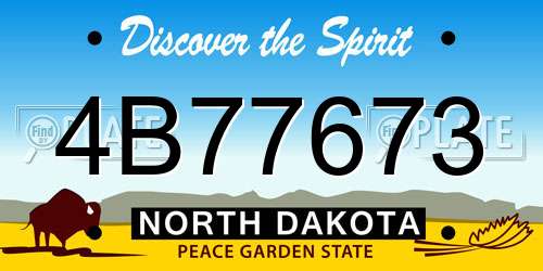 4B77673 North Dakota License Plate
