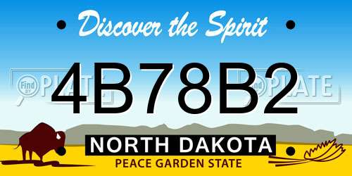 4B78B2 North Dakota License Plate