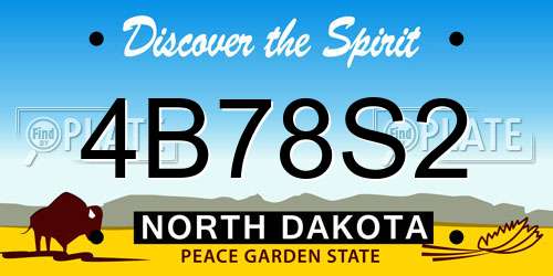 4B78S2 North Dakota License Plate