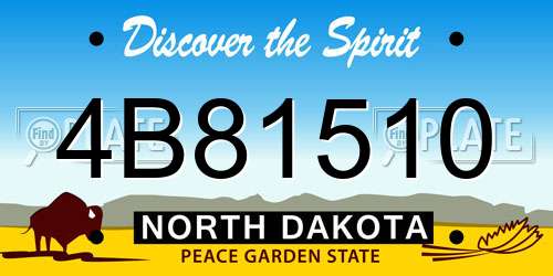 4B81510 North Dakota License Plate