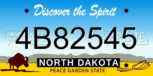 4B82545 North Dakota License Plate