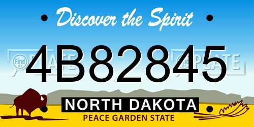 4B82845 North Dakota License Plate