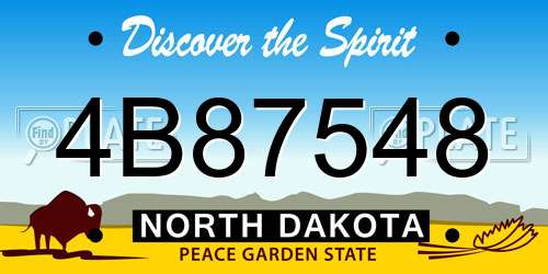 4B87548 North Dakota License Plate