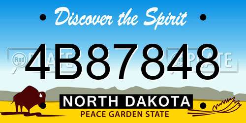 4B87848 North Dakota License Plate