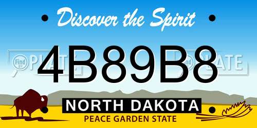 4B89B8 North Dakota License Plate