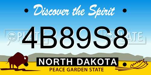 4B89S8 North Dakota License Plate