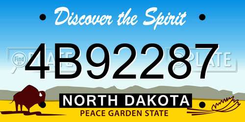 4B92287 North Dakota License Plate