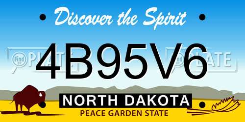 4B95V6 North Dakota License Plate