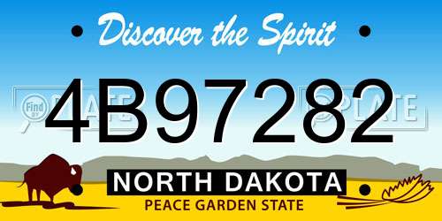 4B97282 North Dakota License Plate