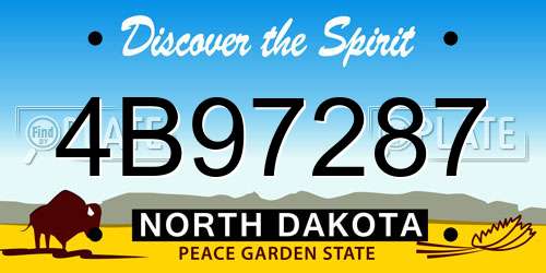 4B97287 North Dakota License Plate
