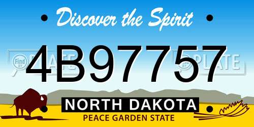 4B97757 North Dakota License Plate