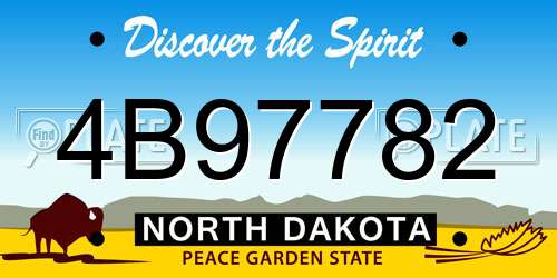 4B97782 North Dakota License Plate