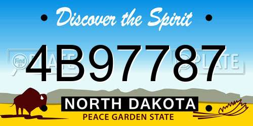 4B97787 North Dakota License Plate
