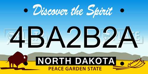 4BA2B2A North Dakota License Plate