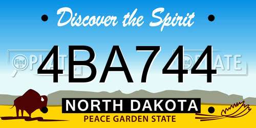 4BA744 North Dakota License Plate