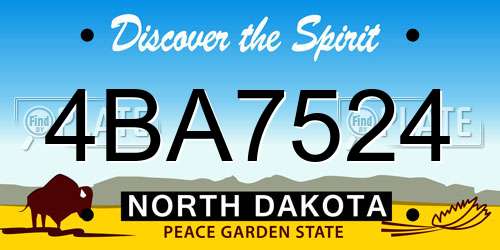 4BA7524 North Dakota License Plate