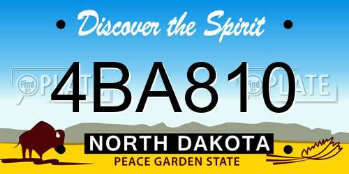 4BA810 North Dakota License Plate