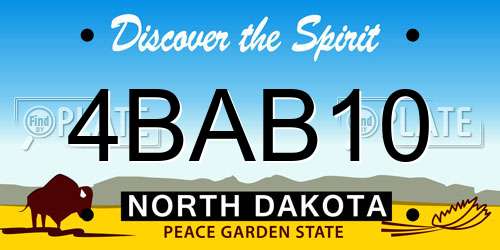 4BAB10 North Dakota License Plate