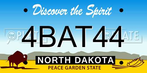 4BAT44 North Dakota License Plate