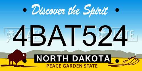 4BAT524 North Dakota License Plate