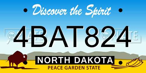 4BAT824 North Dakota License Plate