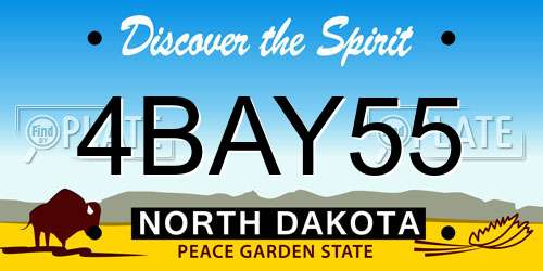 4BAY55 North Dakota License Plate