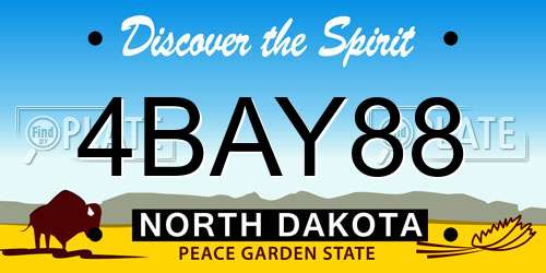 4BAY88 North Dakota License Plate