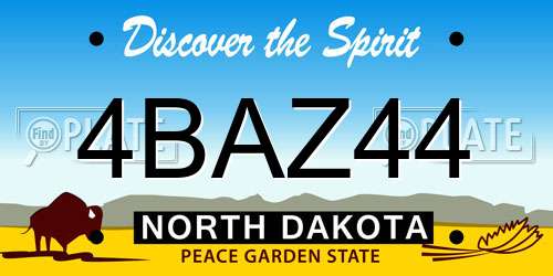 4BAZ44 North Dakota License Plate
