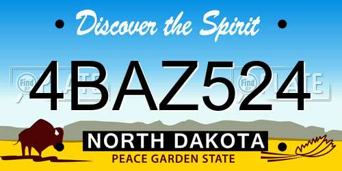4BAZ524 North Dakota License Plate