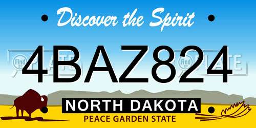 4BAZ824 North Dakota License Plate