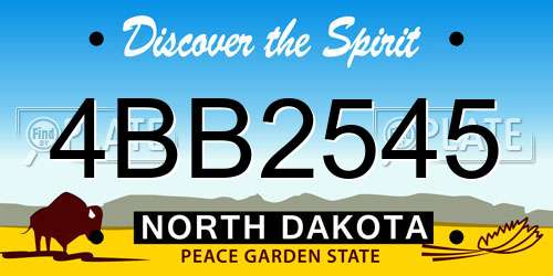 4BB2545 North Dakota License Plate