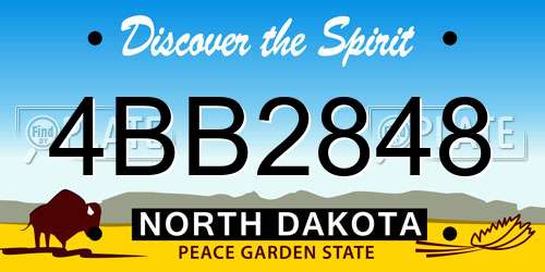 4BB2848 North Dakota License Plate